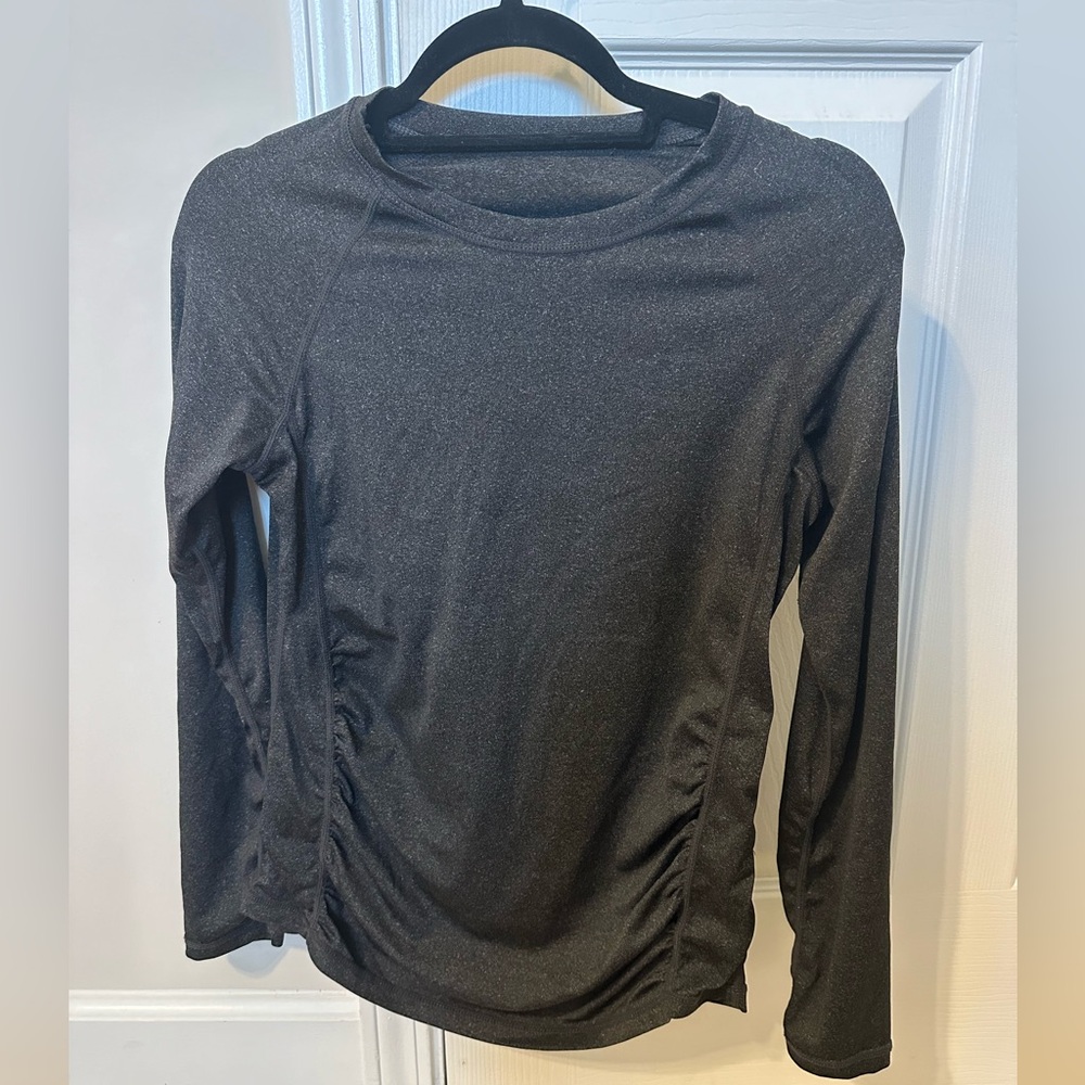 Maternity athletic tank charcoal grey